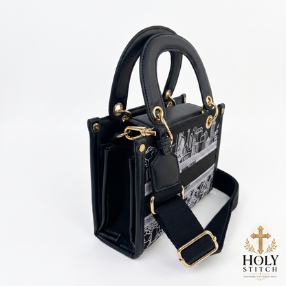HolyStitch Bible Bag - side view with crossbody strap